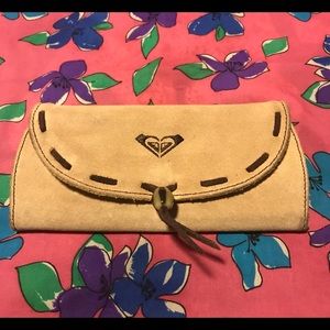 Y2K Vintage Roxy suede checkbook/wallet